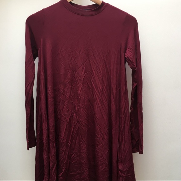 Forever 21 Maroon long sleeve skater dress - Picture 2 of 2